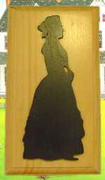 Colonial Era Woman Silhouette Handmade Wooden Plaque Wall Art Decor - thumbnail 3