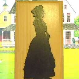Colonial Era Woman Silhouette Handmade Wooden Plaque Wall Art Decor - thumbnail 4