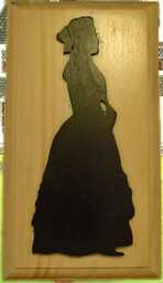 Colonial Era Woman Silhouette Handmade Wooden Plaque Wall Art Decor - thumbnail 2