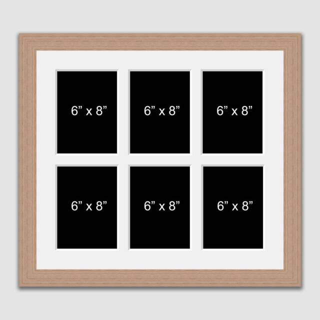 Frame For 6 - 6x8 Photos - Multi Photo Photos in An Oak Veneer - image 1