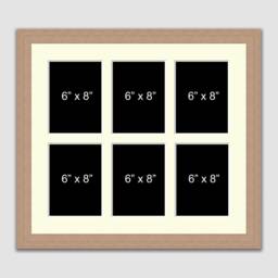 Frame For 6 - 6x8 Photos - Multi Photo Photos in An Oak Veneer - thumbnail 2
