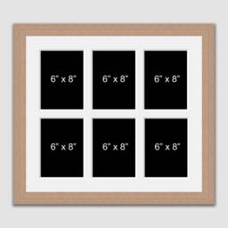 Frame For 6 - 6x8 Photos - Multi Photo Photos in An Oak Veneer - thumbnail 1