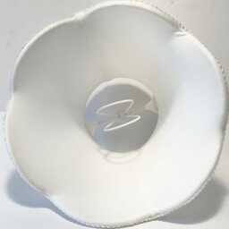 Full Frame Soft Back White Shantung Silk Scalloped Chandelier Or Sconce Shade. Bell Shape Clip On Shade With White Torpedo - thumbnail 2