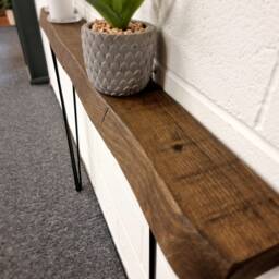 Live Edge Skinny Console Table Hairpin Legs Wooden Rustic Hallway UK 48 Hours Dispatch/48 Delivery Radiator Shelf - thumbnail 3