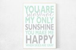 You Are My Sunshine Nursery Art Print Mint Green Wall Decor - thumbnail 1