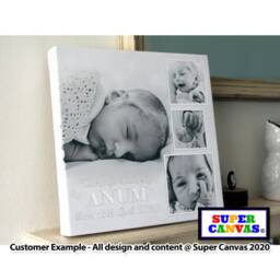 Baby Child Personalised With Name Son Daughter Grandchild Family Photo Picture Frame Nursery Wall Art Framed Canvas Print 1st Birthday Gift - thumbnail 2