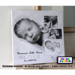 Baby Child Personalised With Name Son Daughter Grandchild Family Photo Picture Frame Nursery Wall Art Framed Canvas Print 1st Birthday Gift - thumbnail 1