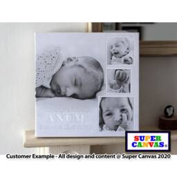 Baby Child Personalised With Name Son Daughter Grandchild Family Photo Picture Frame Nursery Wall Art Framed Canvas Print 1st Birthday Gift - thumbnail 3