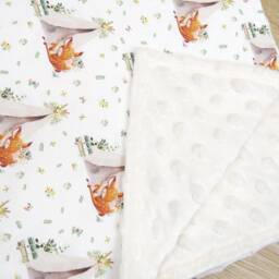 Baby Blanket With Teepee & Deer & Minky Back - thumbnail 3