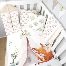 Baby Blanket With Teepee & Deer & Minky Back - thumbnail 4