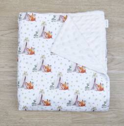 Baby Blanket With Teepee & Deer & Minky Back - thumbnail 1