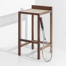 Alto Wooden Bar Stool - Walnut, Oak & Rattan Seat - thumbnail 3