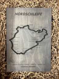 N??rburgring Nordschleife Tourist Lap Wall Art Made From Wood - A3 Size - 42x30cm Racing Track Decor - thumbnail 1