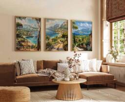 Set Of 3 Mallorca Travel Posters, Balearic Islands Wall Art, Beach Prints, Spain Decor, Palma De Poster, Coastal Print - thumbnail 1