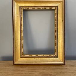 Gold Leaf Wood Picture Frame - Cream Rubbed Finish - thumbnail 2
