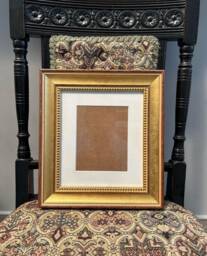 Gold Leaf Wood Picture Frame - Cream Rubbed Finish