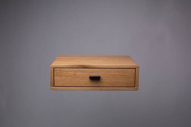 Handcrafted Floating Oak Nightstand Minimalist Bedside Table - image 1