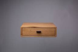 Handcrafted Floating Oak Nightstand Minimalist Bedside Table
