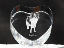 Papillon, Crystal Heart With Dog, Souvenir, Decoration, Limited Edition, Collection - thumbnail 1