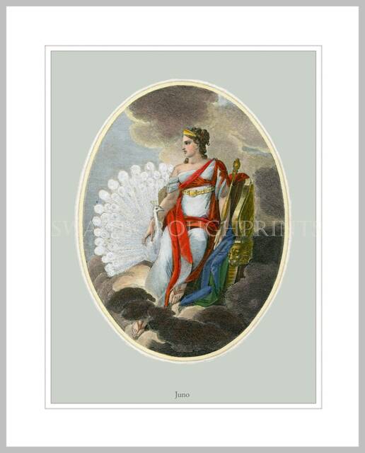 Juno Goddess Of Weddings Roman Wall Art Decor Love & Marriage Myths Legends White Peacock - image 1