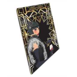 Elegant Art Deco Flapper Woman Illustration Canvas Print For Modern Home & Office Wall Decor - thumbnail 1