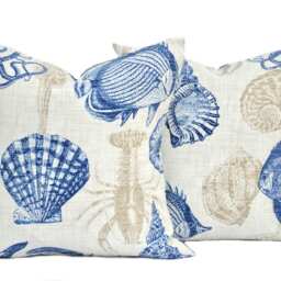 One Indoor/Outdoor Nautical Pillow Cover, Sealife, Decorative Throw Pillow, Accent Case - thumbnail 2