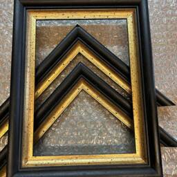 Black & Gold Marbled Wooden Picture Frame - Handmade To Order - thumbnail 3