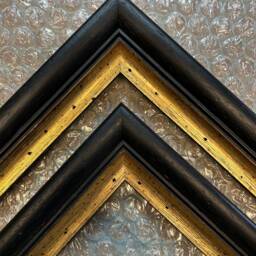 Black & Gold Marbled Wooden Picture Frame - Handmade To Order - thumbnail 2