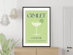 Gimlet Cocktail Art Print Poster - Party Signature Drink Sign Trendy Wall Decor Minimalist Elegant Retro Gift A5 A4 A3 - thumbnail 1