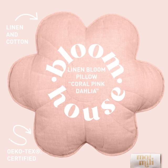 "Linen Flower Pillow ""Lila Pink" - image 1