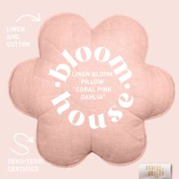 "Linen Flower Pillow ""Lila Pink" - thumbnail 1