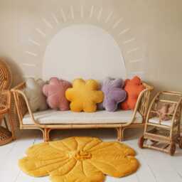 "Linen Flower Pillow ""Lila Pink" - thumbnail 4