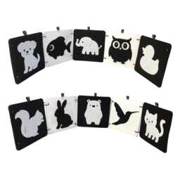 High Contrast Baby Animal Felt Cards Newborn Visual Stimulation - thumbnail 4