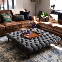 New 76 cm X Chesterfield Footstool - Coffee Table Available in Various Colors & Fabrics
