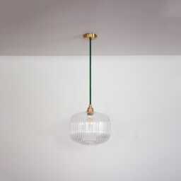 Clear Reeded Glass Pendant Light - thumbnail 1