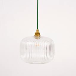 Clear Reeded Glass Pendant Light - thumbnail 1
