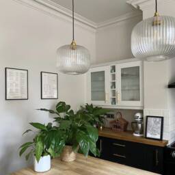 Clear Reeded Glass Pendant Light - thumbnail 3