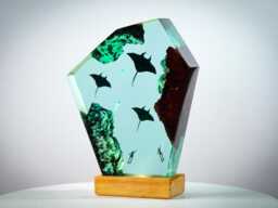 Premium Rays Ocean Lamp - Handmade Spirit Resin Inspired Crystal Light, Deep Sea Epoxy Art & Unique Gift For Nature Lovers - thumbnail 1