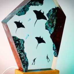 Premium Rays Ocean Lamp - Handmade Spirit Resin Inspired Crystal Light, Deep Sea Epoxy Art & Unique Gift For Nature Lovers - thumbnail 2