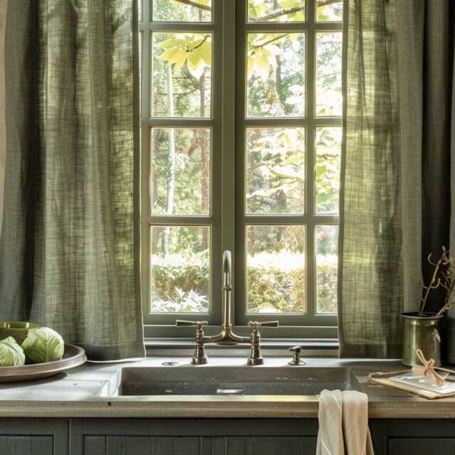 Customized Linen Cafe Curtain 1 Panel Linen Sabby Chic Curtains Extra Long Curtain Natural Window Washed Drapes - image 1