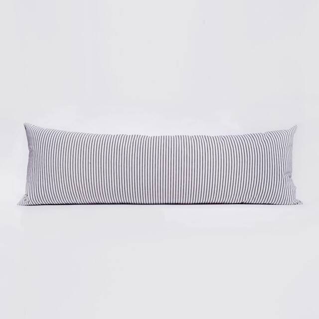Duck Feather Bolster Pillow - Striped Ticking - image 1