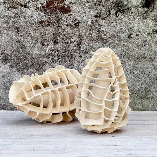 Biomorphic Openwork Ceramic Sculpture With Cone Core - image 1