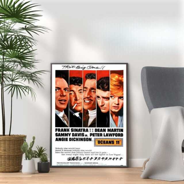 Ocean's Eleven Movie Poster Vintage Film Print, Retro Wall Art - image 1