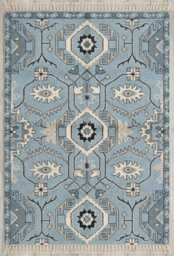 Hand Knotted Wool Rug, Turkish Oushak Traditions, Powder Blue Home Decor - thumbnail 1