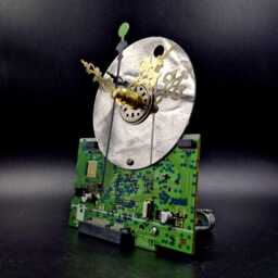 Recycled Computer Part Desk Clock Geek Tech Gift - thumbnail 1