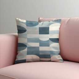 Blue Grey Abstract Cushion Cover, Modern Geometric Pillow Case, Minimalist Decorative Sofa Throw Pillowcase - thumbnail 2