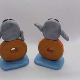 Polymer Clay Penguins With Donuts Mini Statues - thumbnail 2