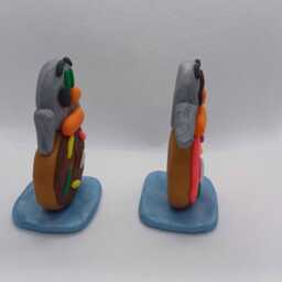 Polymer Clay Penguins With Donuts Mini Statues - thumbnail 3