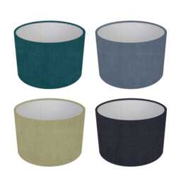 Handmade Drum Lampshade, Ashley Wilde Finley Fabric, Teal, Denim, Pistachio - thumbnail 2