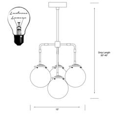 Loco Modern Sputnik 4 Light 6 Inch Globe Mid Century Industrial Chandelier - thumbnail 4